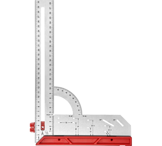 Угольник vertextools универсальный profi для маркировки, подвижная шкала, inox+abs толщина 1,7 мм 3046-4
