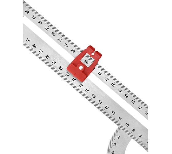 Угольник vertextools универсальный profi для маркировки, подвижная шкала, inox+abs толщина 1,7 мм 3046-4