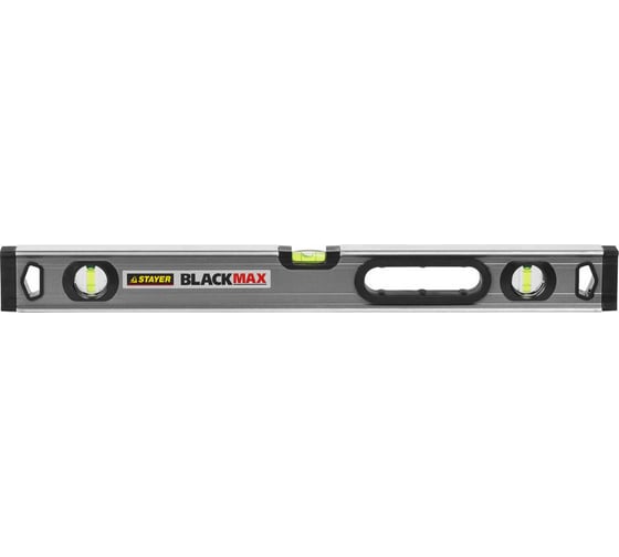 Коробчатый усиленный уровень STAYER EXPERT BlackMax с ручками, 0,5мм/м, 3 ампулы, 60см 3475-060