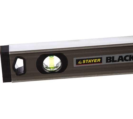 Коробчатый усиленный уровень STAYER EXPERT BlackMax с ручками, 0,5мм/м, 3 ампулы, 60см 3475-060