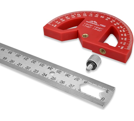 Разметочная линейка vertextools Profi 7 в 1 300x25 мм, inox+пластик pa66 толщина 1,7 мм 3046-5