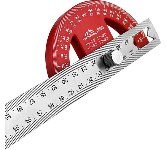 Разметочная линейка vertextools Profi 7 в 1 300x25 мм, inox+пластик pa66 толщина 1,7 мм 3046-5