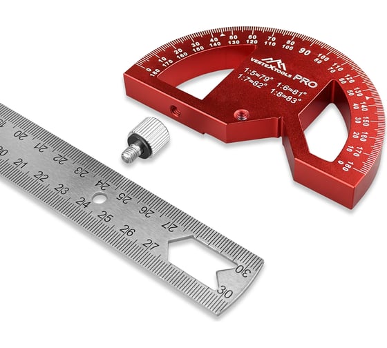 Разметочная линейка vertextools Profi 7 в 1 300x25 мм, inox+al толщина 1,7 мм 3046-6