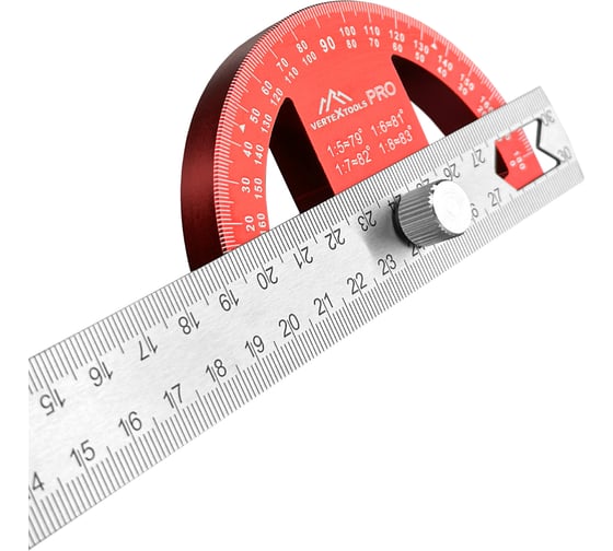 Разметочная линейка vertextools Profi 7 в 1 300x25 мм, inox+al толщина 1,7 мм 3046-6
