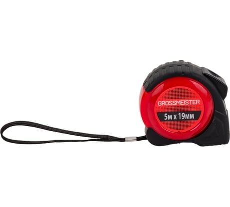 Рулетка GROSSMEISTER резинопластиковый корпус, белое полотно, 5м*19мм 009105002