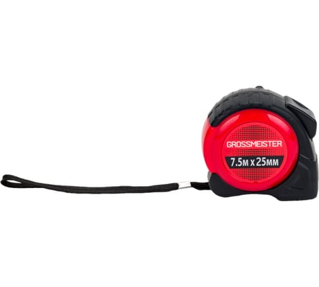 Рулетка GROSSMEISTER резинопластиковый корпус, белое полотно, 7,5м*25мм 009105003