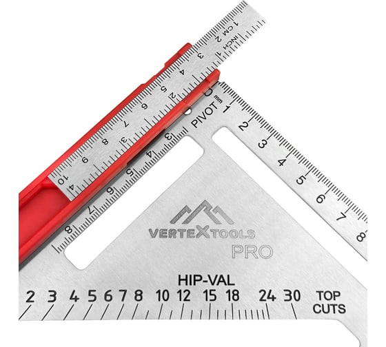 Угольник многофункциональный vertextools profi 6 в 1, inox+abs+магнит, толщина 2,0 мм 3046-2