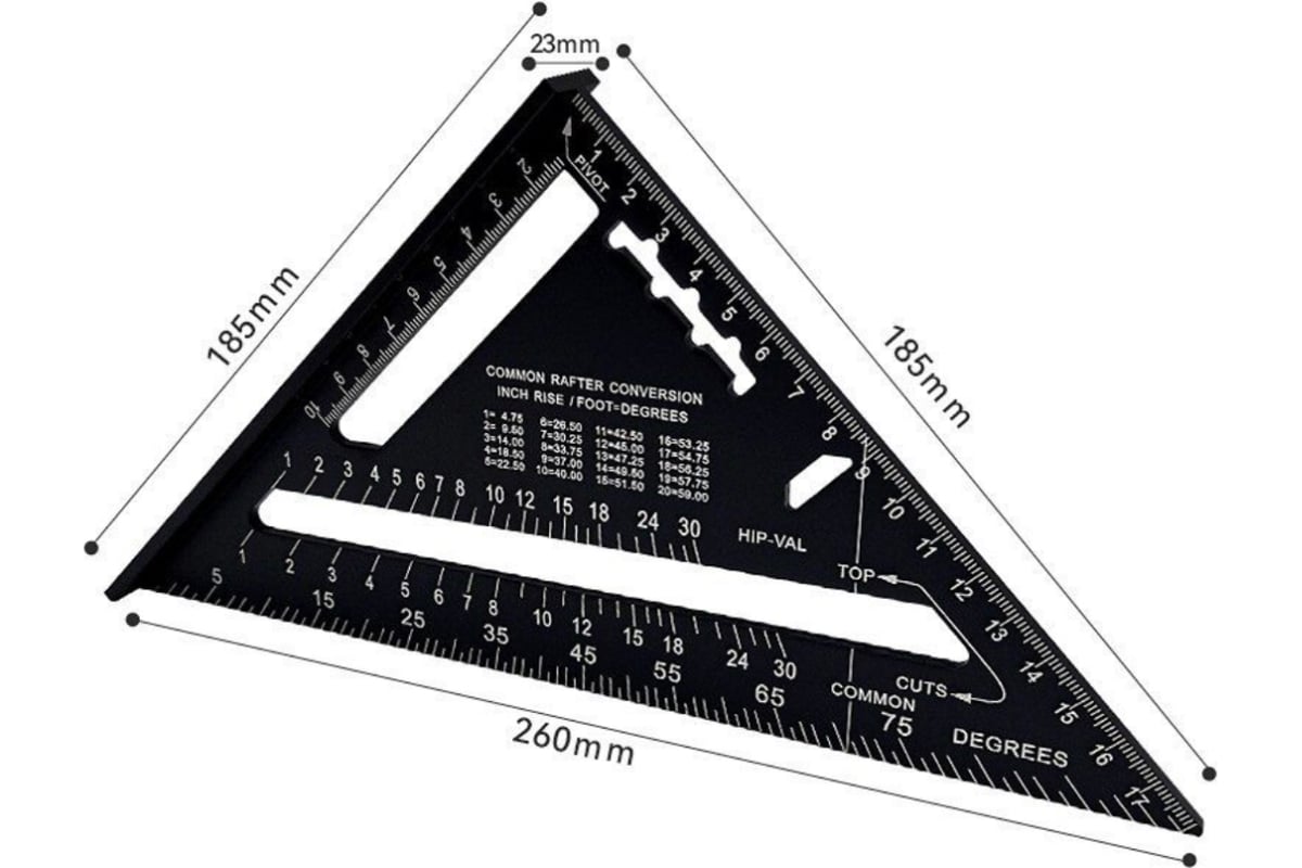 Угольник Свенсона Vitatools столярный металлический 185185260 мм ...