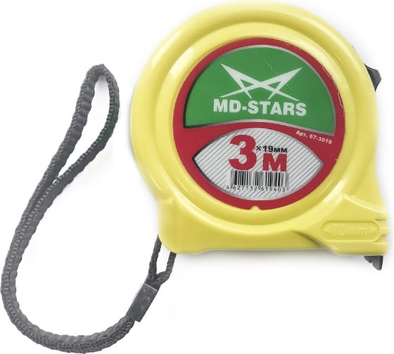 Рулетка MD-STARS 67 3м х 19 мм 67-3019