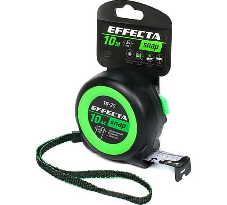 Рулетка EFFECTA SNAP автостоп, 10 м, 25 мм 561025
