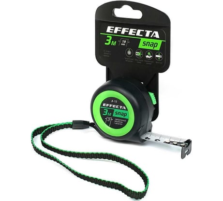 Рулетка EFFECTA SNAP автостоп, 3 м, 19 мм 560319