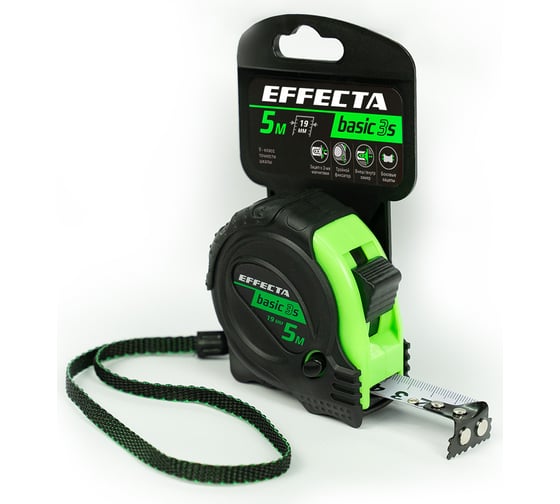 Рулетка с магнитом EFFECTA Basic 3S 5 м, 19 мм, 3 стопа 570519S