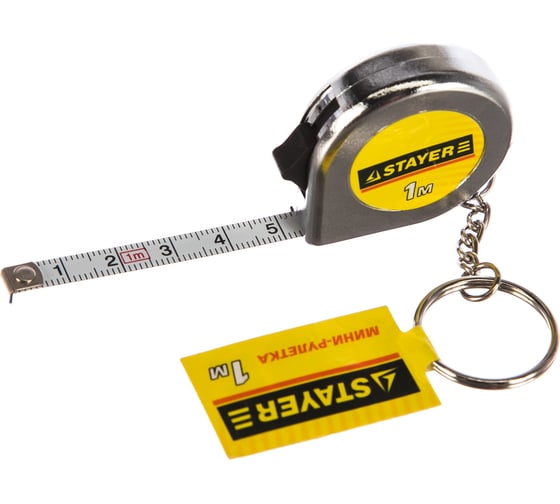 Рулетка-брелок STAYER Standard Mini цвет хромовый 1 м 34140-1_z01