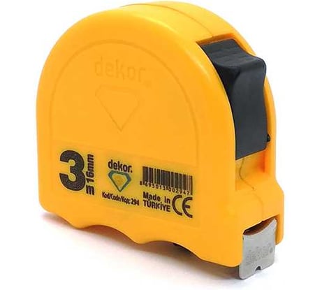 Рулетка DEKOR HASSAN 3мx16мм корпус из ударопрочного эргономичного пластика 294