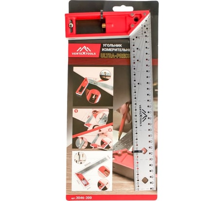 Угольник измерительный vertextools ultra-precise 300мм 3046-300