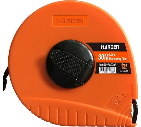 Геодезическая рулетка HARDEN с фибергласовой лентой и закрытым корпусом, 30м. 580203 1