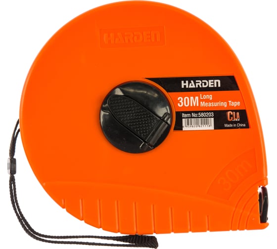 Геодезическая рулетка HARDEN с фибергласовой лентой и закрытым корпусом, 30м. 580203