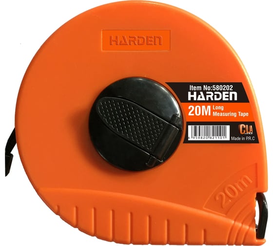 Геодезическая рулетка HARDEN с фибергласовой лентой и закрытым корпусом, 20м. 580202