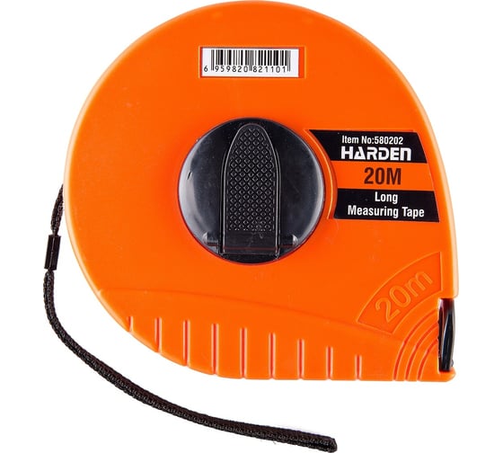 Геодезическая рулетка HARDEN с фибергласовой лентой и закрытым корпусом, 20м. 580202