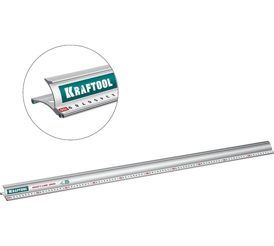 Усиленная алюминиевая линейка KRAFTOOL Kraft-line 1.0 м со стальной направляющей 34275-100