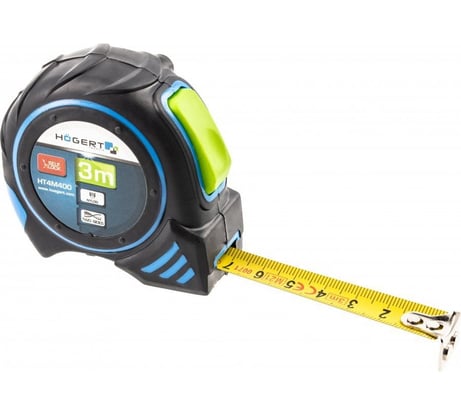 Измерительная рулетка HOEGERT TECHNIK 3 м, 16 мм, с автостопом, нейлон, с магнитом HT4M400