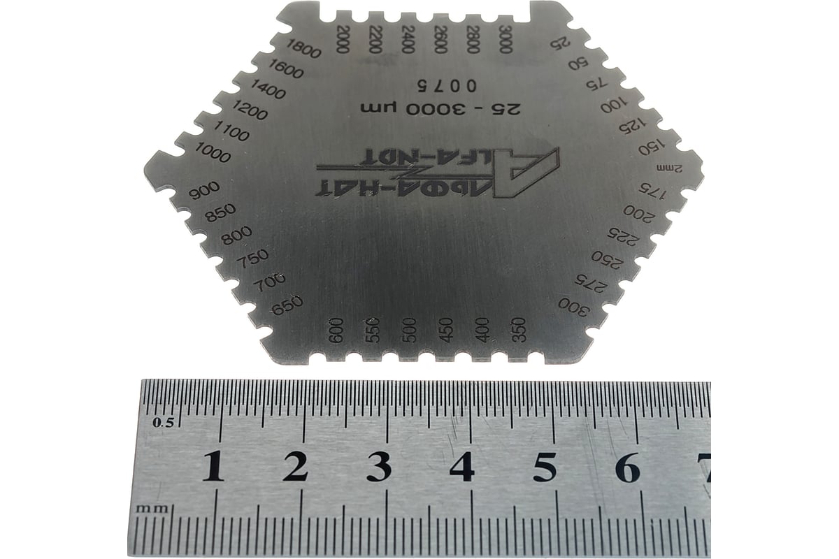 Гребенка измерительная толщины мокрого слоя краски 25-3000 с первичной  калибровкой АЛЬФА-НДТ УП-00002407 - выгодная цена, отзывы, характеристики,  фото - купить в Москве и РФ