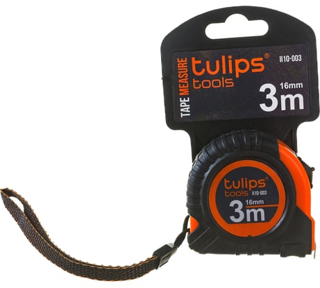 Рулетка Tulips tools с фиксатором, 3 м/16 мм II10-003