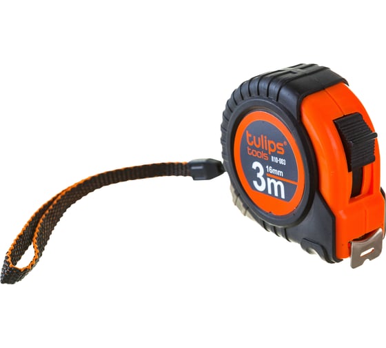 Рулетка Tulips tools с фиксатором, 3 м/16 мм II10-003