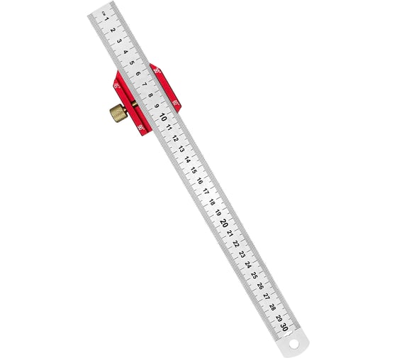 Разметочная линейка для деревообработки vertextools PROFI 300x25 мм, INOX+AL, толщина 1.7 мм 3046-7