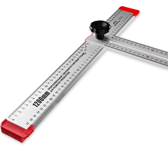 Линейка vertextools Т-образная PROFI 120см подвижная, для разметки ГКП 3046-14
