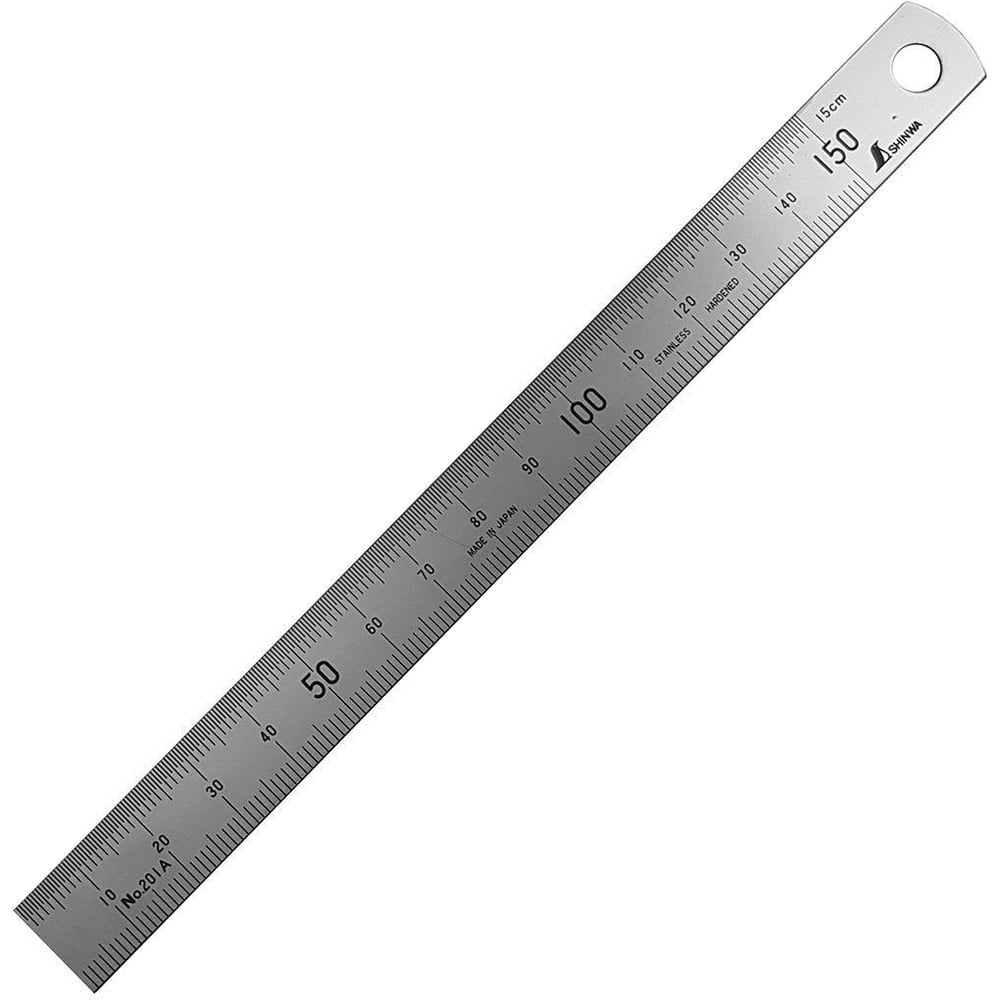 Линейка Shinwa дюймовая, 150 мм, 6", шкала в мм и дюймах М00016580 ...