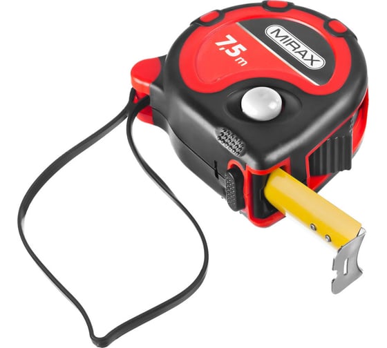 Рулетка MIRAX RX-3 7.5м / 25мм в двухкомпонентном пластиковом корпусе 34013-08-25