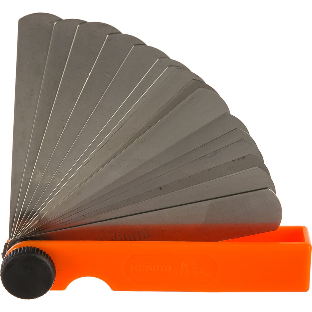 Щупы для измерения зазоров TopAuto набор №2, 70мм, 17листов, 0.02-0.5мм ...