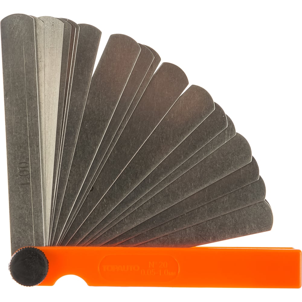 Щупы для измерения зазоров TopAuto набор №20, 100мм, 20листов, 0.05-1 ...