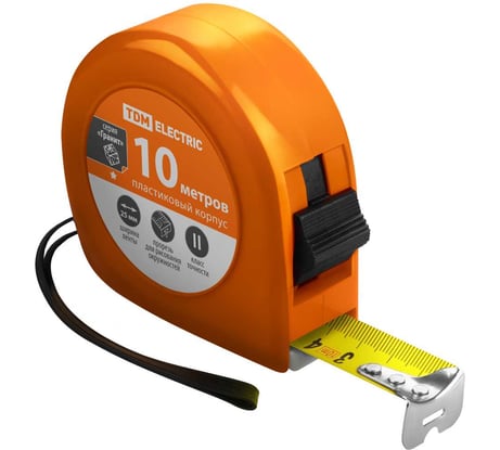 Рулетка, длина 10 м, стальная лента, ширина 25 мм, пластиковый корпус, TDM ELECTRIC "Гранит" SQ1018-0104