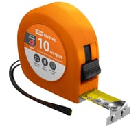 Рулетка, длина 10 м, стальная лента, ширина 25 мм, прорезиненное покрытие, магнит, TDM ELECTRIC "Рубин" SQ1018-0108