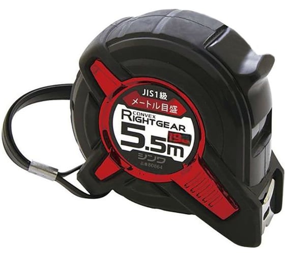 Рулетка Shinwa Right Gear, 5.5м, 19мм, с петлёй М00013230 1