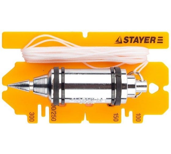 Строительный отвес со шнуром STAYER PROFI с противоударным ободком, 100 г 06352-10 1