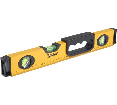 Алюминиевый уровень  ТУНДРА магнитный эргономичная ручка, 3 глазка, 400 мм 2964631