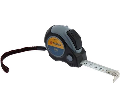 Рулетка ТУНДРА двухкомпонентный корпус, автостоп, 3м х 16 мм, магнитный зацеп 881733