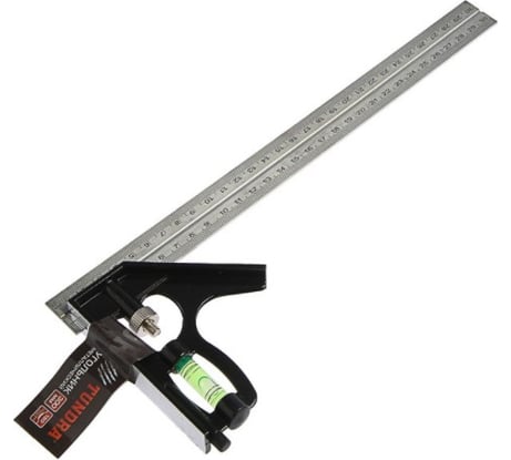 Металлический угольник TUNDRA комбинированный с уровнем, 300 мм 1550248