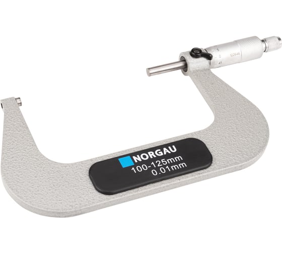 Микрометр гладкий NORGAU МК 100-125 мм/0,01 мм, тип NM-125, с поверкой, 041001125/П