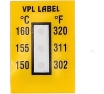 Наклейка термоиндикаторная необратимая VPL Thermolabel (150C-155C-160C), упаковка 50 штук VPLC7