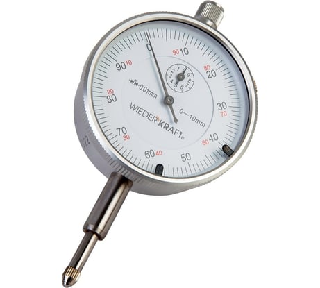 Индикатор часового типа WIEDERKRAFT 0-10 мм, 0.01 мм, с ушком WDK-MI1001