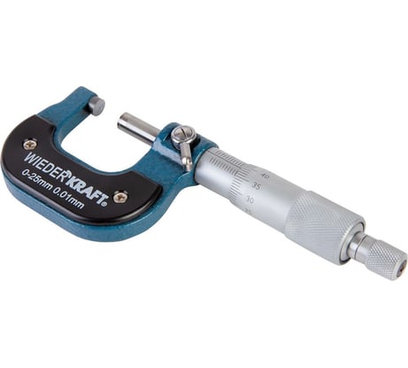 Микрометр WIEDERKRAFT нониусный, 0-25 мм, 0.01 мм WDK-MM2501