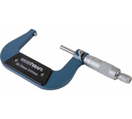Микрометр WIEDERKRAFT нониусный, 50-75 мм, 0.01 мм WDK-MM7501