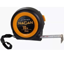 Рулетка NAGAN 10м*25мм, пластик АБС, автостоп НГ-РИ-50-100-25