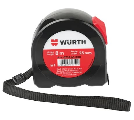 Рулетка Wurth TASH 8 м 071465 008961 10