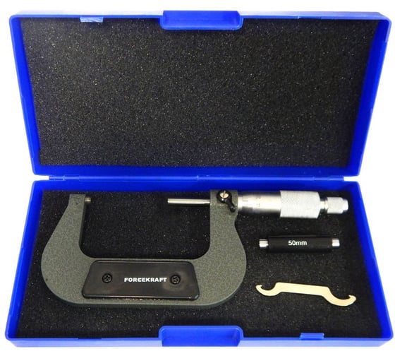 Микрометр Forcekraft 75-100 мм, 0.01 мм, в пластиковом футляре FK-5096P9100(26593)