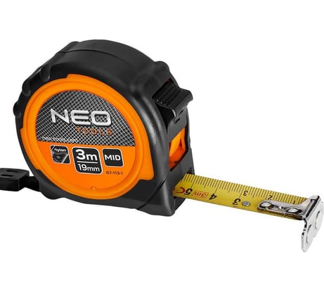 Рулонная стальная рулетка NEO TOOLS 3 м, 19 мм, магнит 67-113-1